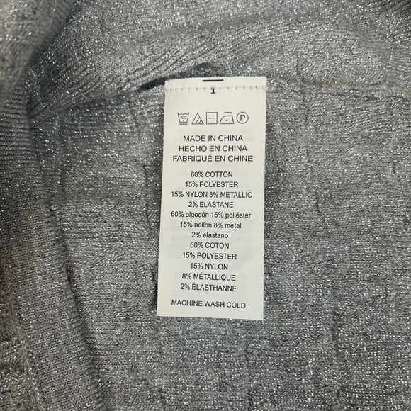 Michael Kors Size:L Women SWEATER SKIRT Metallic Silver Logo Knit Elastic Waist - Picture 7 of 10